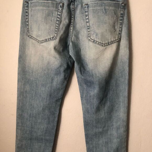 One teaspoon medium blue wash denim jeans relaxed leg distressed jeans - Picture 6 of 11